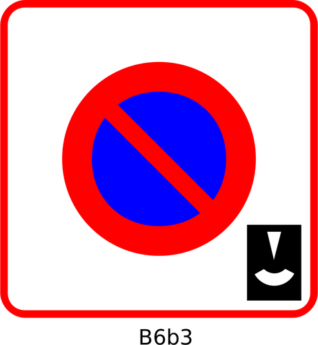 Vektor-Illustration Parken verboten alle Zeit französischer Straßenschild