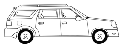 Uma ilustração de gráficos de vetor de carro hatchback