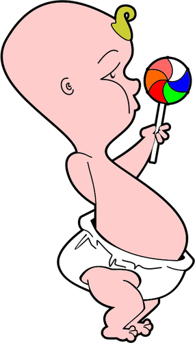 Baby with lollipop