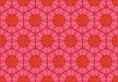 Orange and red hexagons