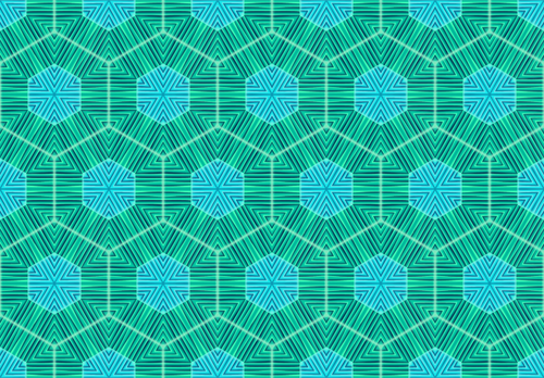 Gröna och blå hexagoner