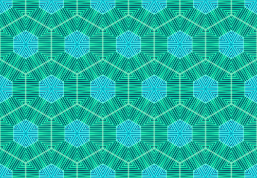 Hexágonos de verde y azules