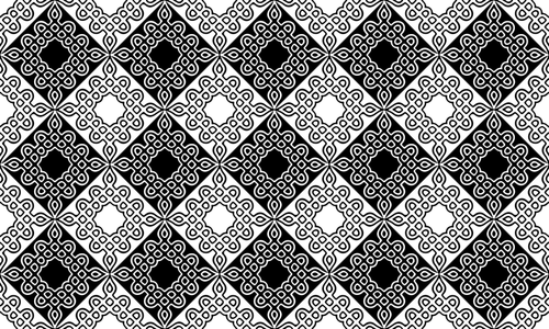 Carreaux noir et blanc à motifs