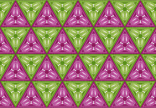 Fargerike trekanter i et mønster