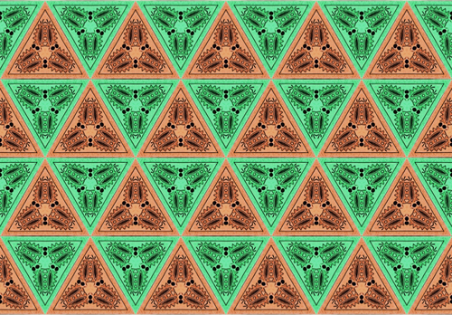 녹색 및 주황색 배경 패턴