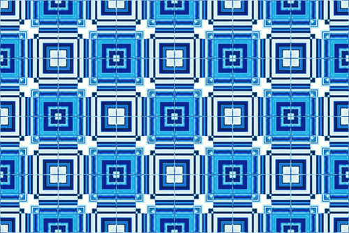 Azulejos azuis em um padrão