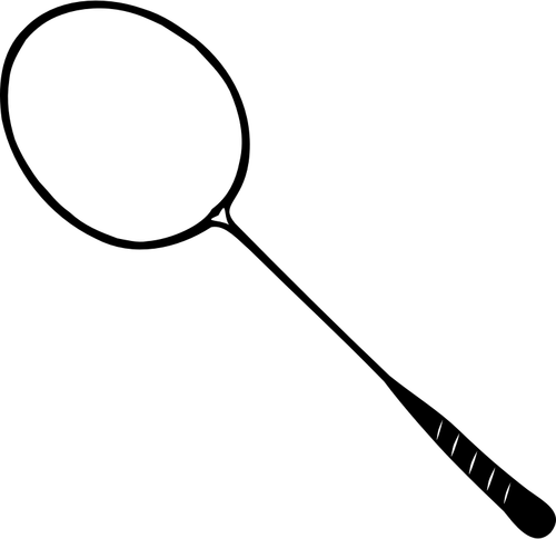 Racheta de badminton vector imagine alb-negru