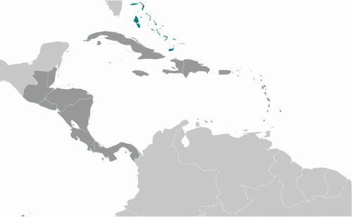 Locatie van de Bahama 