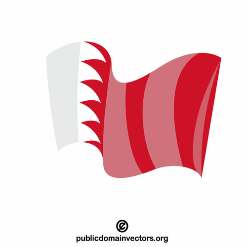 Bahrain state flag wavy effect