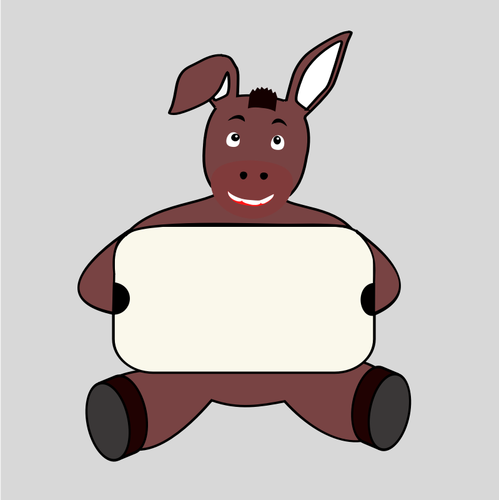 Donkey håller rektangulär skylt vektor illustration