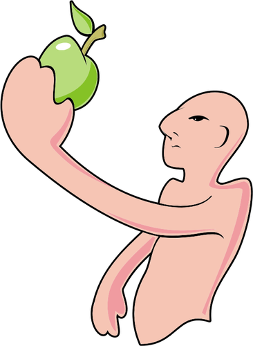 Hombre y manzana