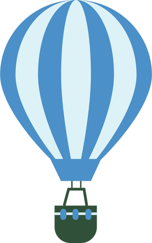 Blue balloon with green basket
