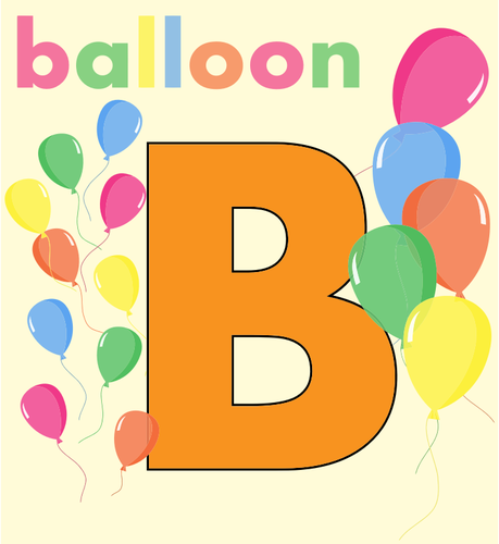 Luftballons mit Buchstaben B