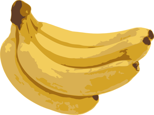 暗黄色的成熟香蕉的剪贴画