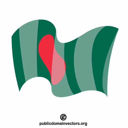 Bangladesh state flag wavy effect