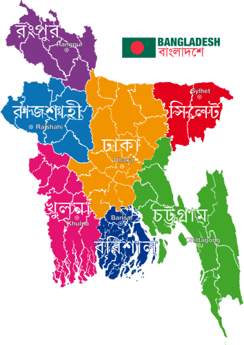 Mapa político de Bangladesh