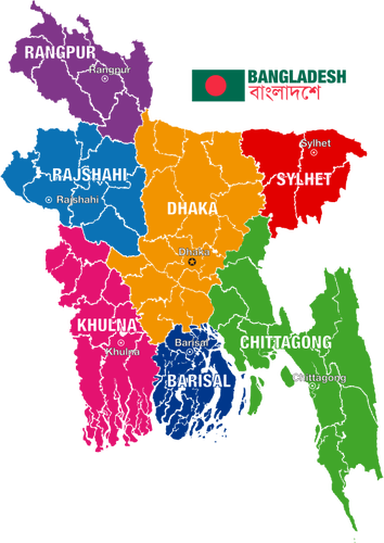 Mapa de Bangladesh