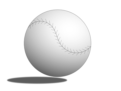 野球ボールのベクトル図