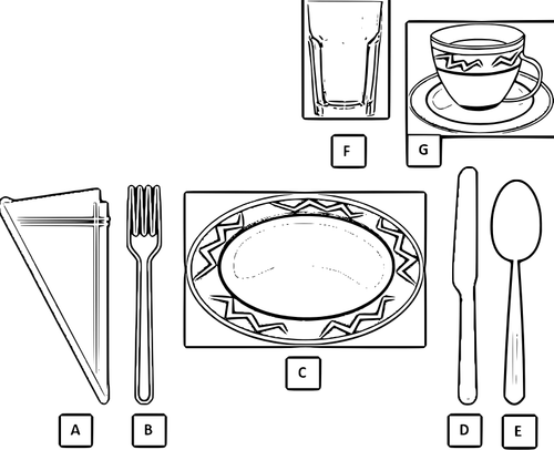 Gráficos vectoriales de diagrama de configuración tabla básica