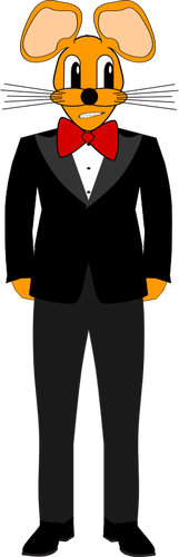 2D humanoid माउस एक tuxedo वेक्टर ड्राइंग में