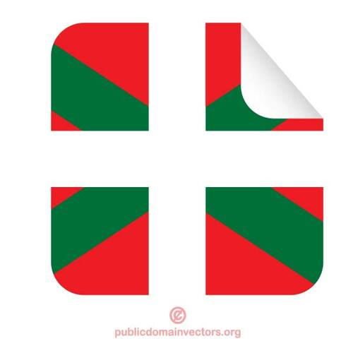 Persegi stiker dengan bendera Basque