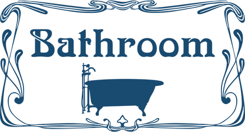 Vektorové grafiky koupelna modré zdobené dveře znamení