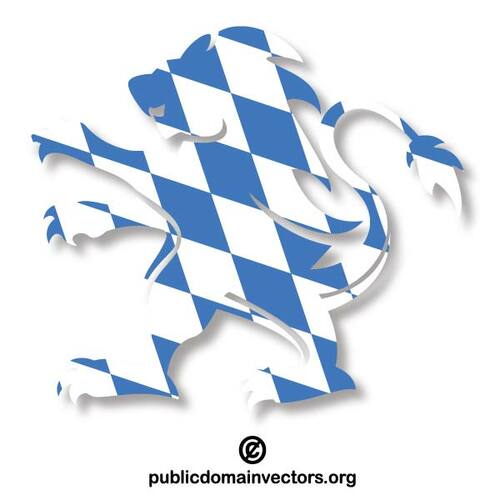 Löwe mit Flagge von Bayern