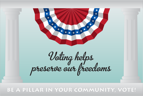 Voting helps preserve our freedoms banner vector graphics