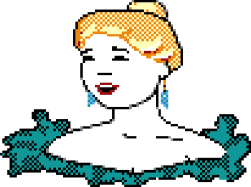 Retro pixel žena