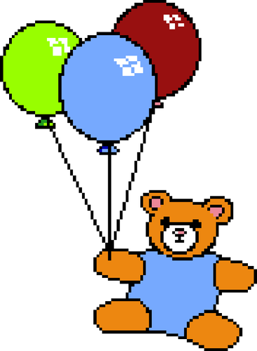 تيدي دب مع البالونات