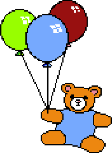 Teddy bear with balloons