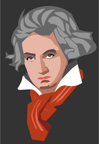 Vektorové ilustrace portrétu Beethoven