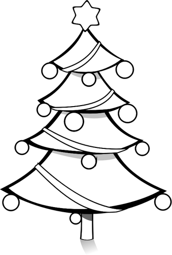 עץ חג המולד עם האיור וקטורית כדורי חג המולד