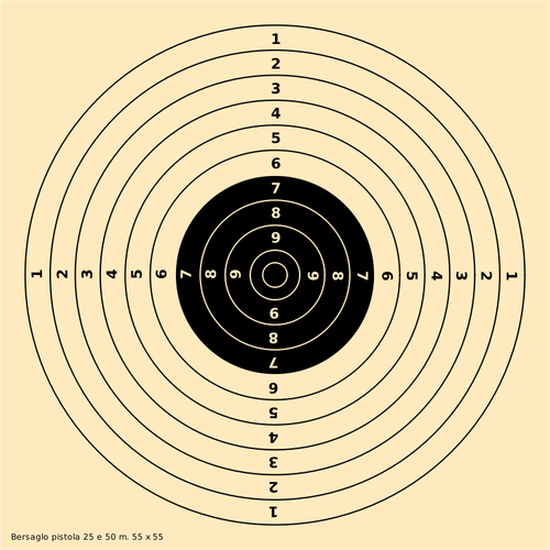 25-50m Kugel schießen Ziel-Vektor-illustration