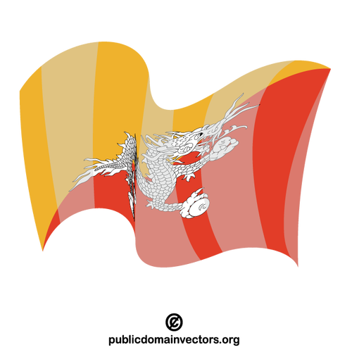 Bhutan ulusal bayrak sallanıyor