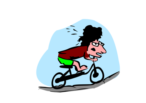 Vectorul de motociclist desene animate