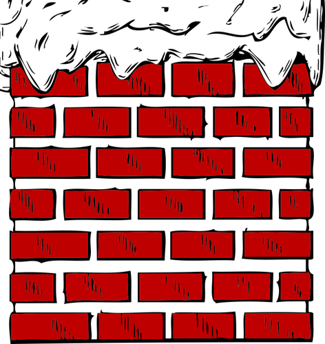 Chimney with snow vector graphics