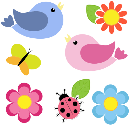 פרחים וציפורים