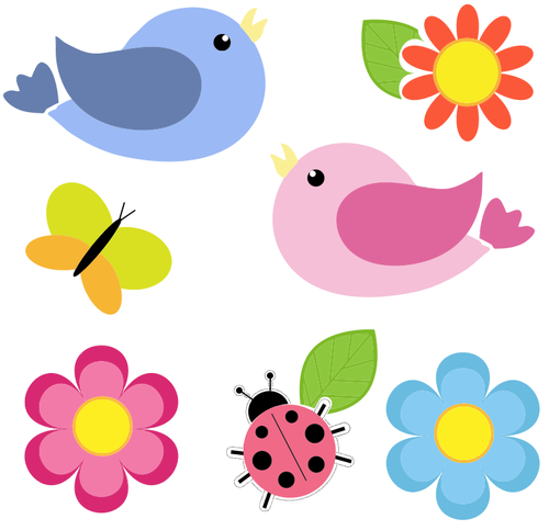 Flowers and birds