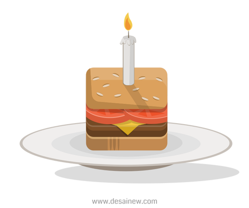 Cumpleaños burger vector imágenes prediseñadas