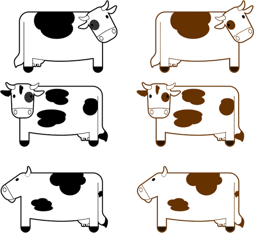 Черные и коричневые коровы
