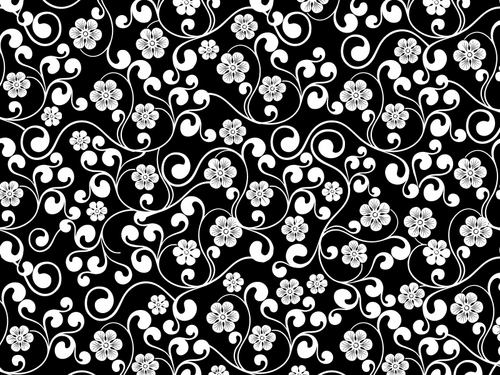 Black and white floral pattern | Public domain vectors