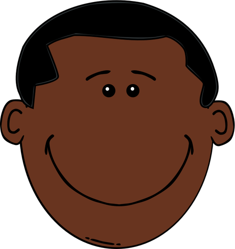 Cartoon head of Afro-american boy