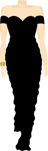 Um manequim sem cabeça na imagem vetorial de vestido preto