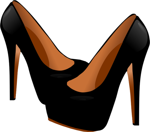 Векторная графика черные пятки дамы обуви
