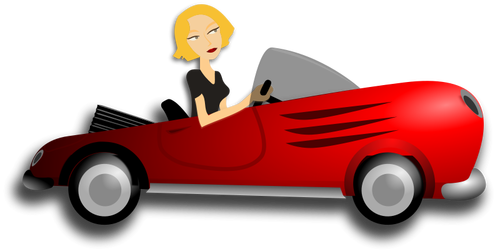 Blondie girl driving coupe vector image