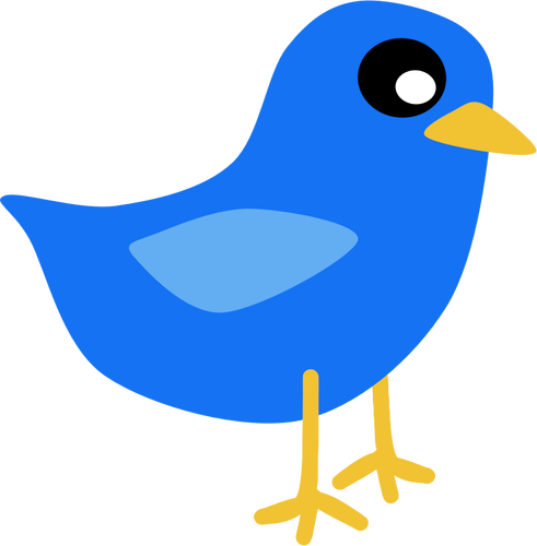 Jednoduchý modrý pták vektorový obrázek