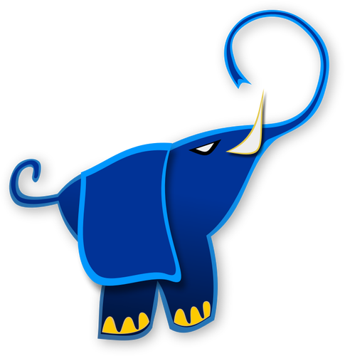 Elefante azul Resumen vector dibujo