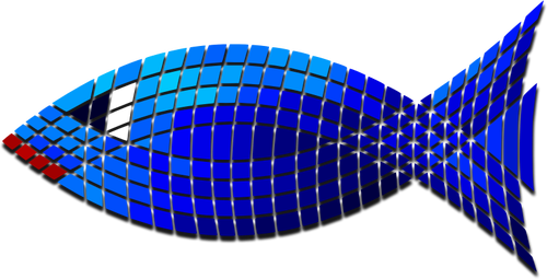 Vektorgrafikken flislagte blå fisk