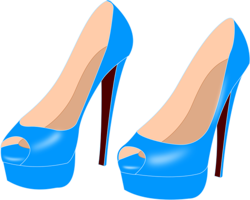 Lys blå høye hæler